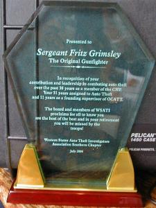 WSATI Award given to Fritz at July 2004 meeting